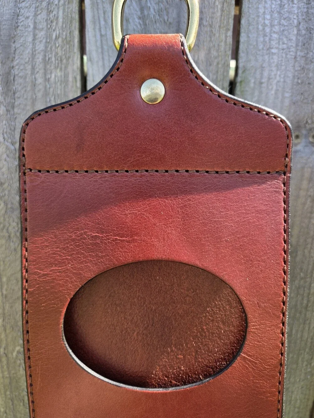 Vintage Genuine Leather Hanging Photo Strap Picture Frame